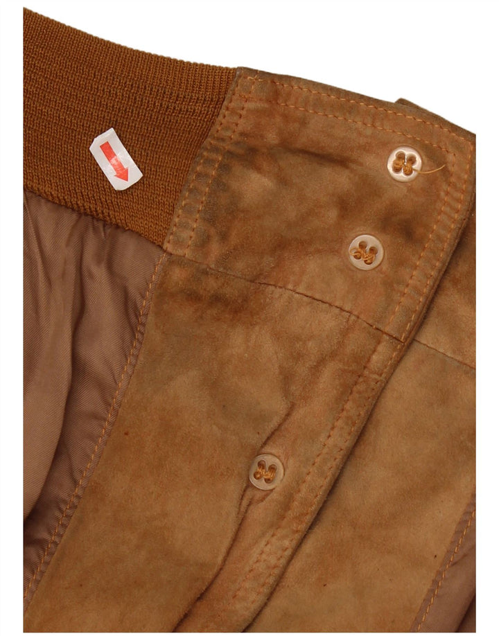 Vintage Herren Wildleder Bomberjacke UK 42 XL Braun