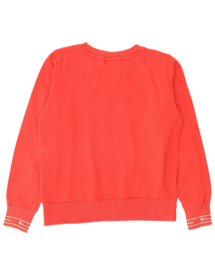 Champion Womens Graphic Sweatshirt Pullover UK 12 Mittelrote Baumwolle