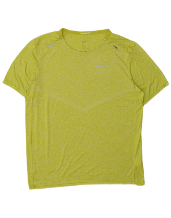 Nike Herren-Lauf-T-Shirt-Oberteil, mittelgrün, Polyester, Sport