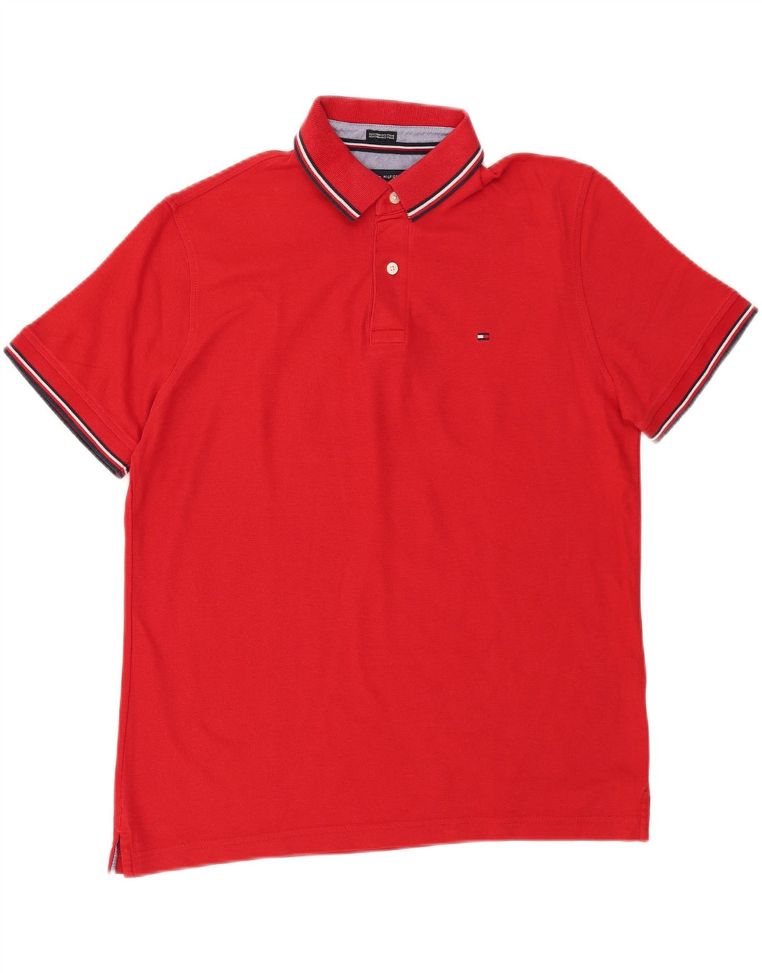 TOMMY HILFIGER Mens Performance Polo Shirt Large Red Cotton Vintage Tommy Hilfiger and Second-Hand Tommy Hilfiger from Messina Hembry 