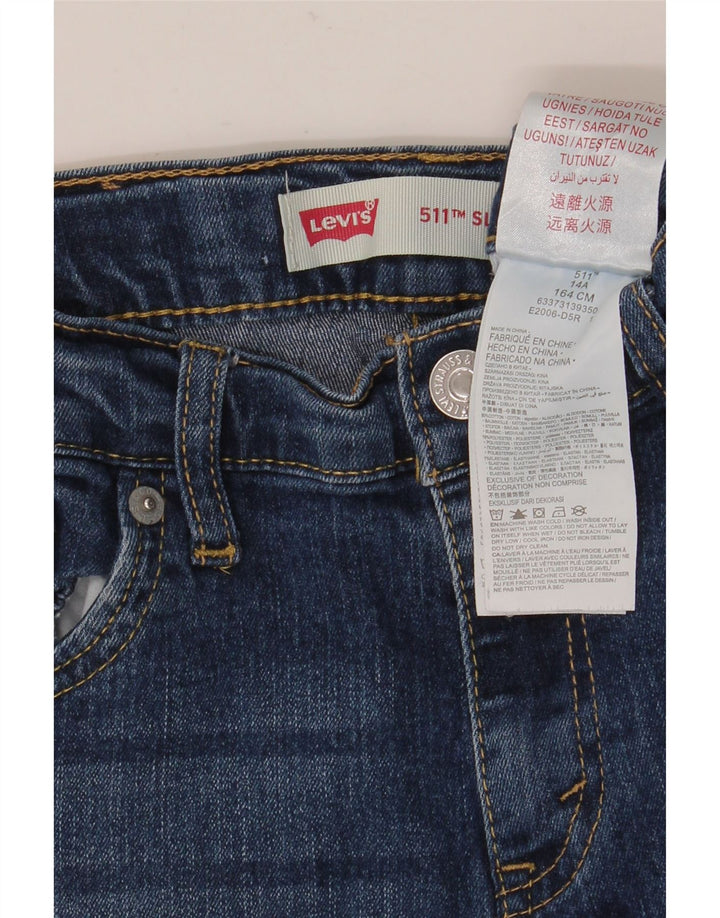 LEVI'S Jungen 511 Slim Jeans 13–14 Jahre W28 L30 Blaue Baumwolle