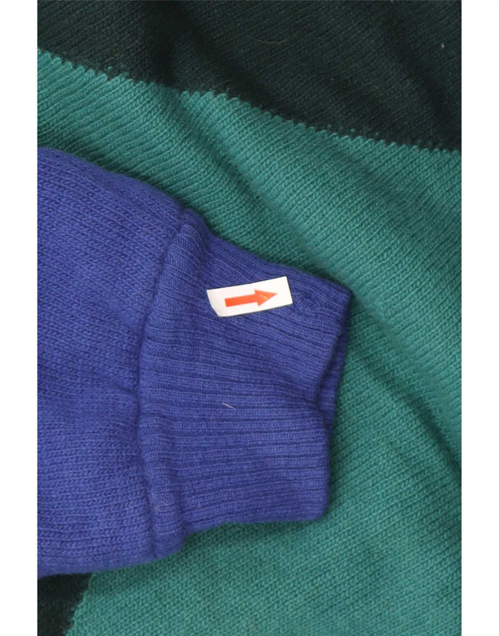 Gianni Versace Herren-Pullover mit Rollkragen, Mittelgrün, Farbblock