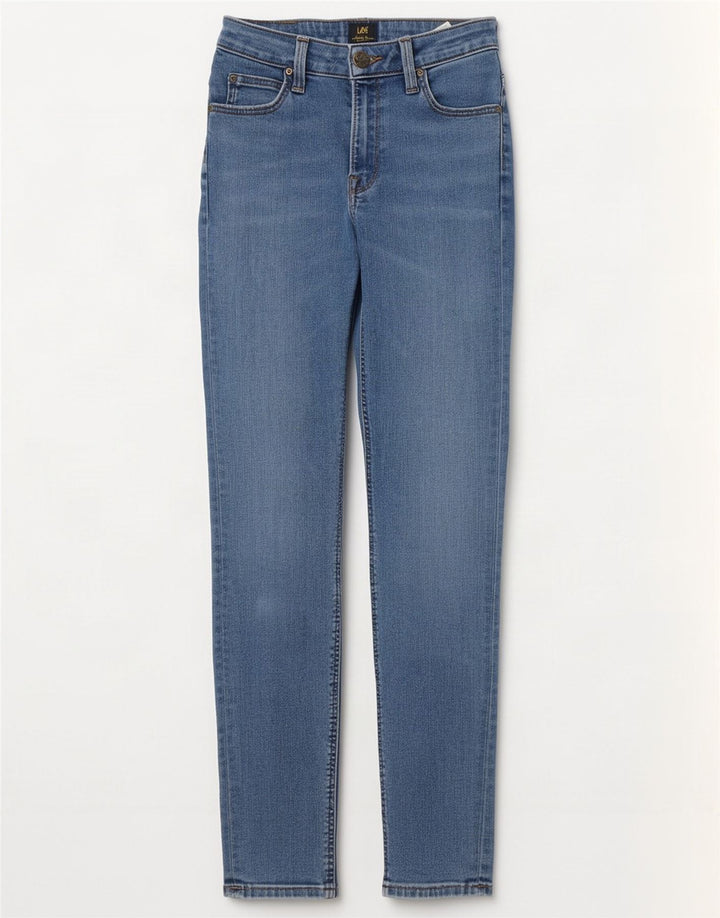 Lee Damen Scarlett High Slim Jeans W26 L31 Blaue Baumwolle