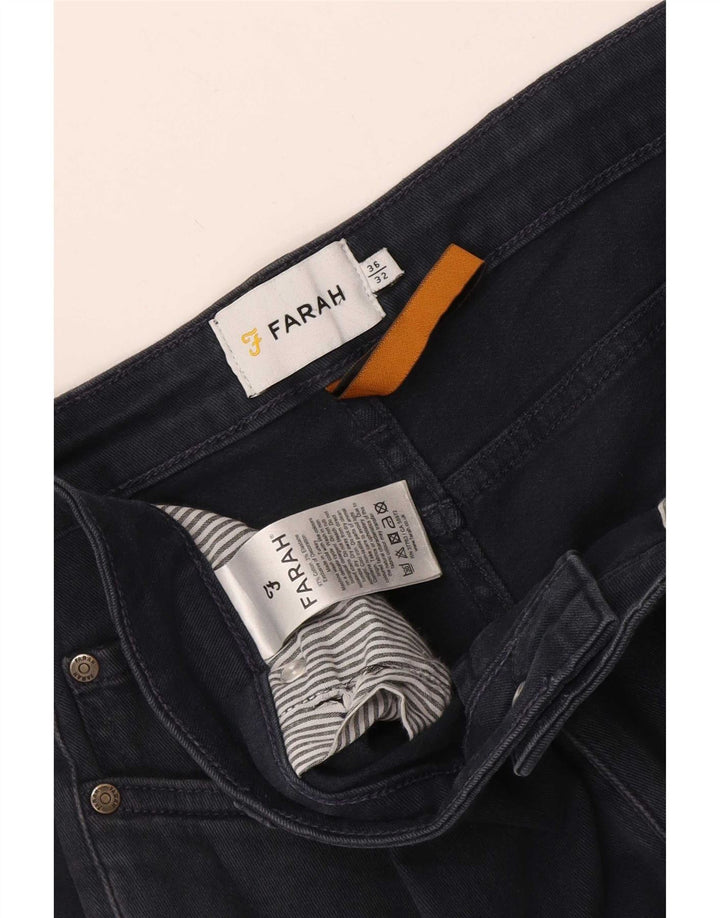 Farah Herren Slim Jeans W36 L32 Marineblaue Baumwolle