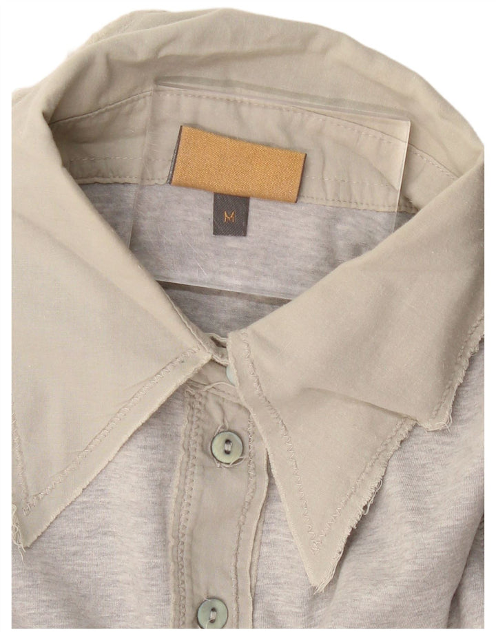 STEFANEL Womens Polo Shirt UK 12 Medium Grey Flecked Vintage Stefanel and Second-Hand Stefanel from Messina Hembry 