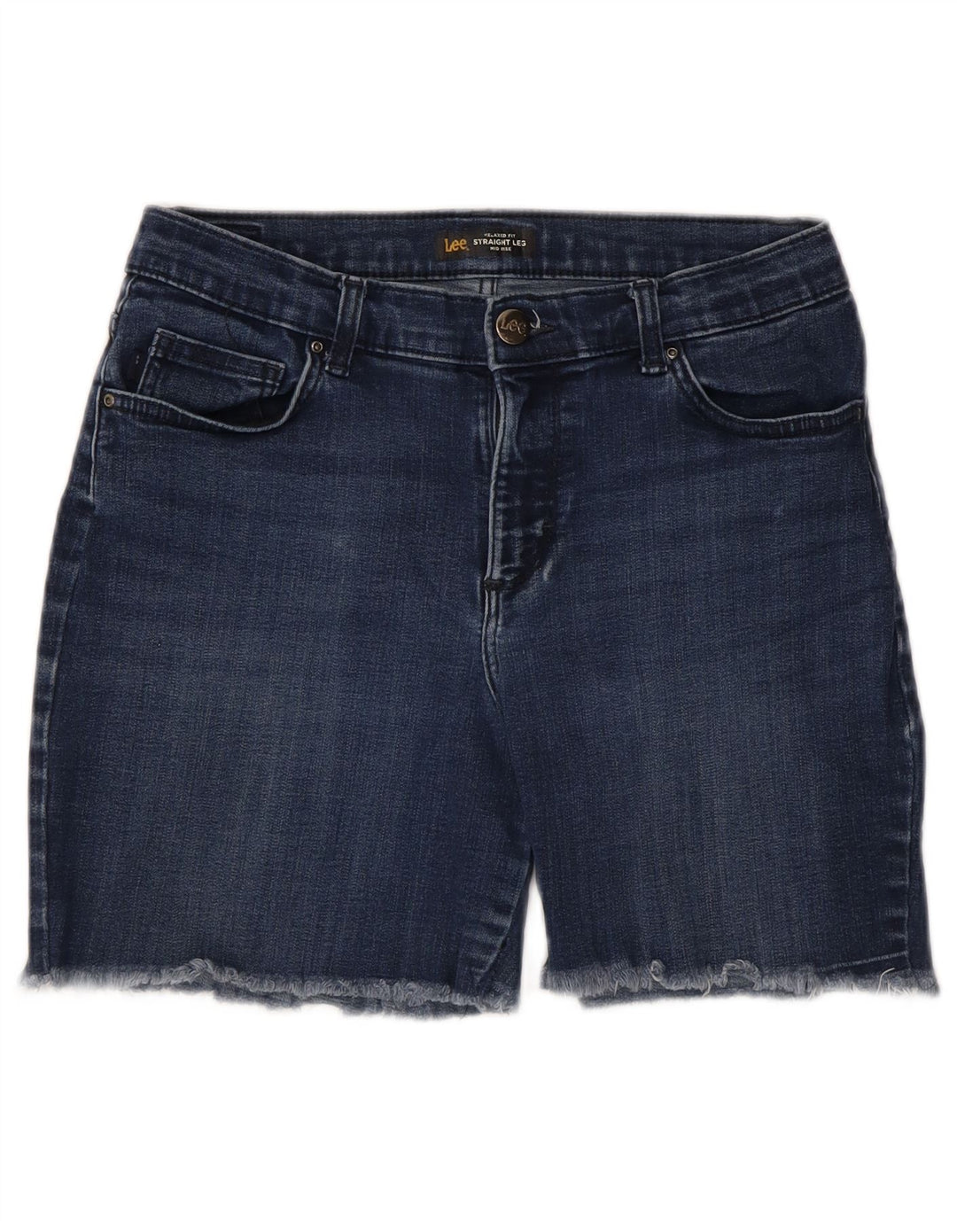 LEE Damen-Jeansshorts mit mittlerer Leibhöhe und entspannter Passform, W28, Mittelblau