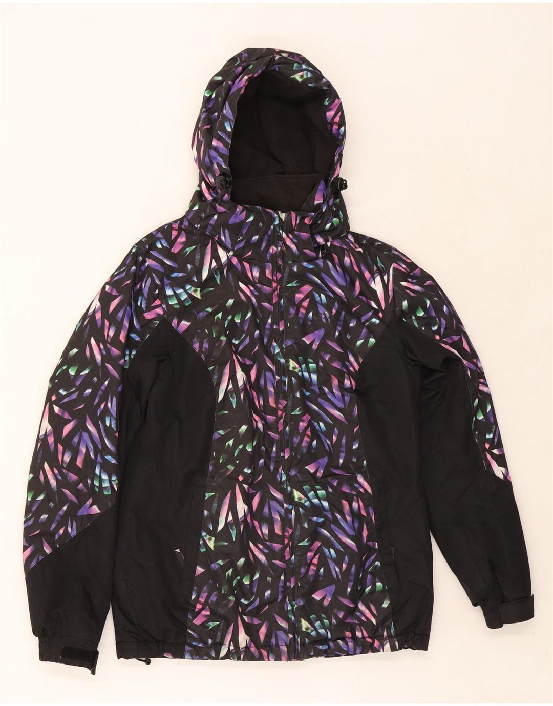 Mountain Warehouse Damen-Skijacke mit Kapuze, Größe S, Schwarz, geometrisch