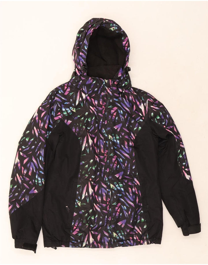 Mountain Warehouse Damen-Skijacke mit Kapuze, Größe S, Schwarz, geometrisch