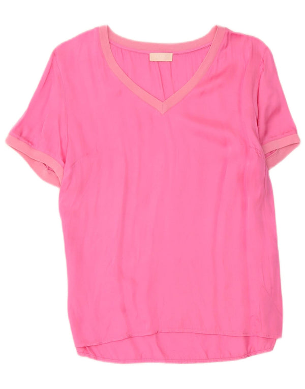 Liu Jo Damen Blusenoberteil UK 10 Small Rosa Baumwolle