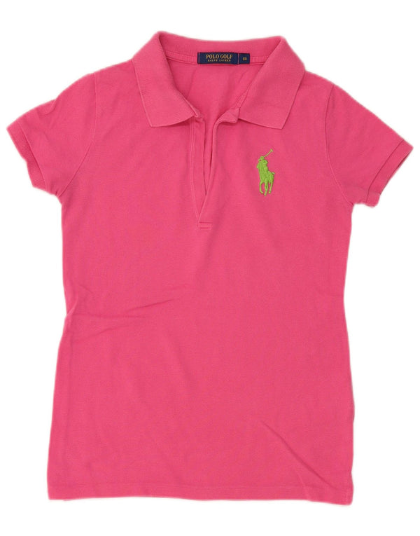 POLO RALPH LAUREN Damen Poloshirt UK 6 XS Rosa Baumwolle