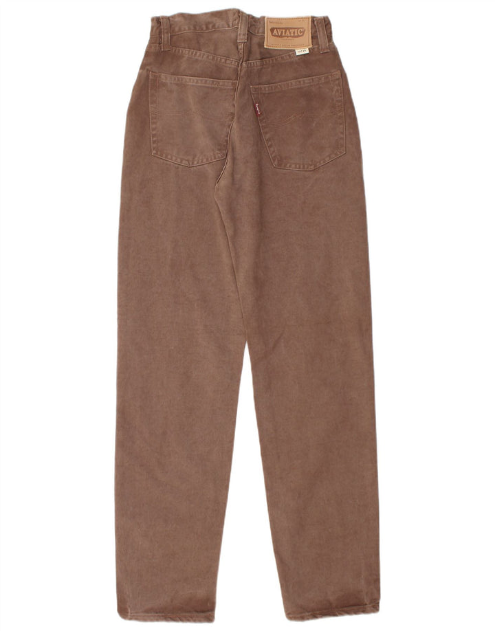 AVIATIC Damen Tapered Jeans W28 L31 Braune Baumwolle