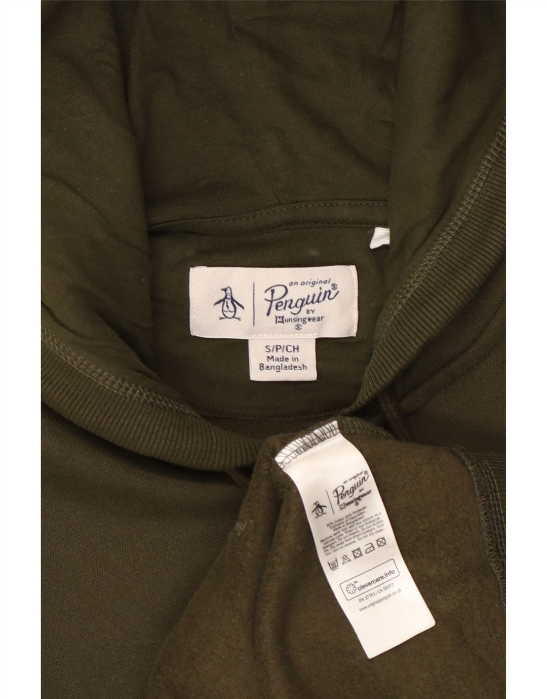 PENGUIN Herren-Kapuzenpullover mit Reißverschluss, klein, Khaki, Baumwolle