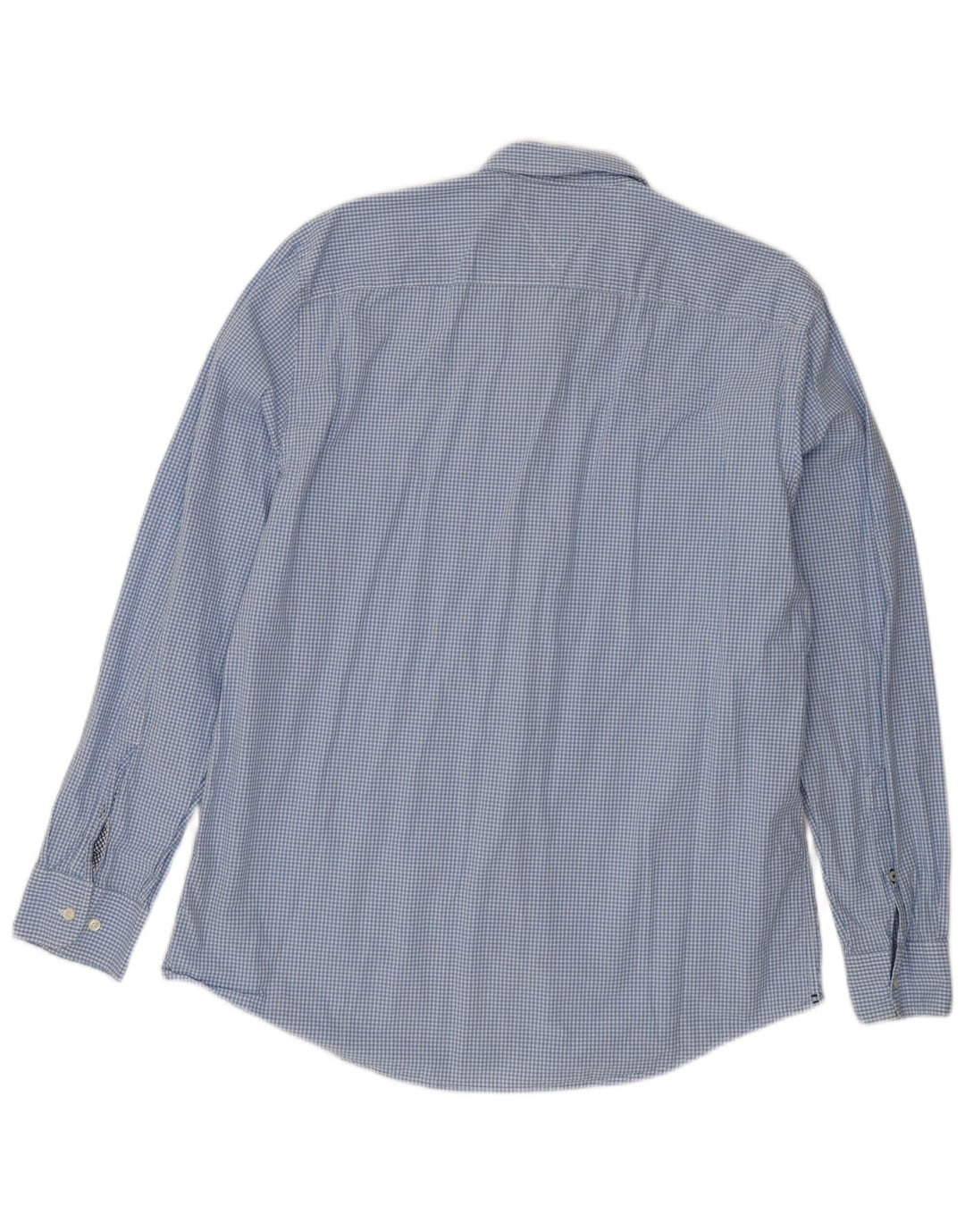 Tommy Hilfiger Herren-Hemd mit normaler Passform, XL, blaue Gingham-Baumwolle