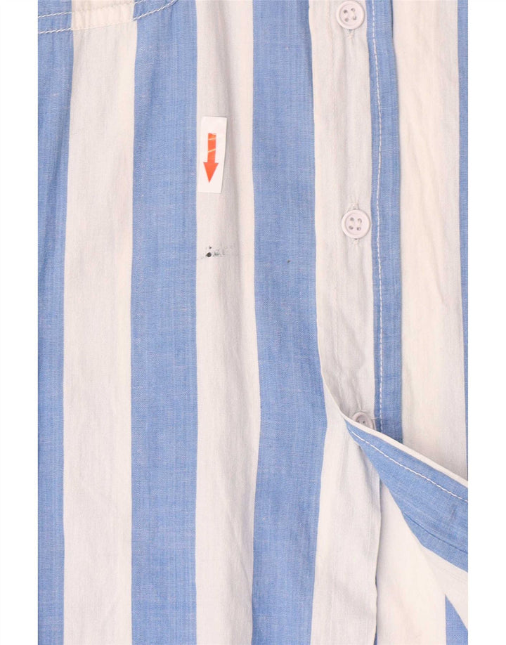 Vintage Herrenhemd Mittelblau gestreift