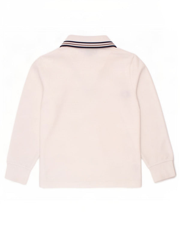 Fred Perry Langarm-Poloshirt für Jungen, 3–4 Jahre, weiß gestreift, Baumwolle