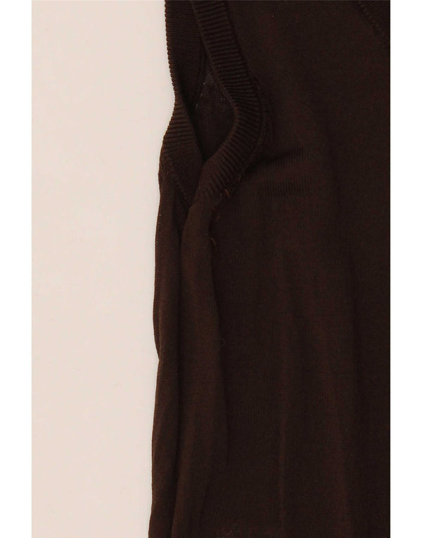 Zara Damen Weste Top UK 12 Mittelbraune Viskose