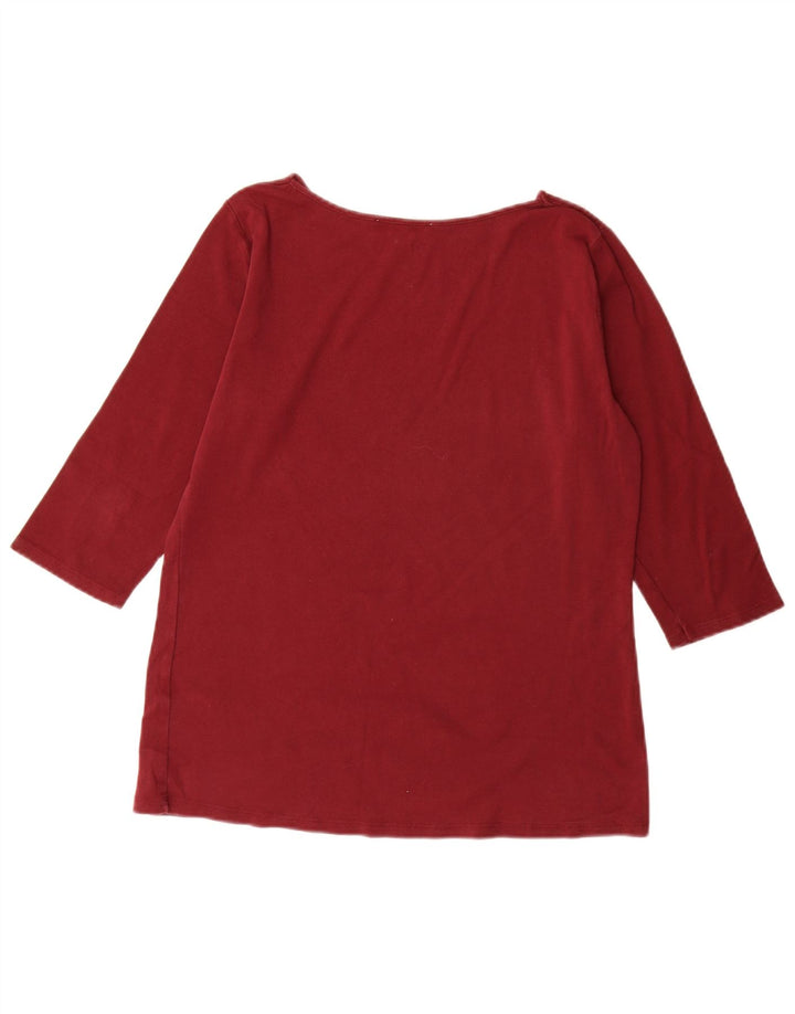 Zara Damen Top 3/4 Ärmel UK 18 XL Rot
