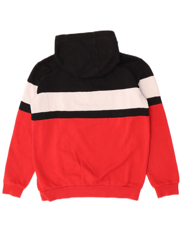 Fila Kapuzenpullover mit grafischem Reißverschluss am Kragen für Jungen, 13–14 Jahre, rotes Farbblockdesign