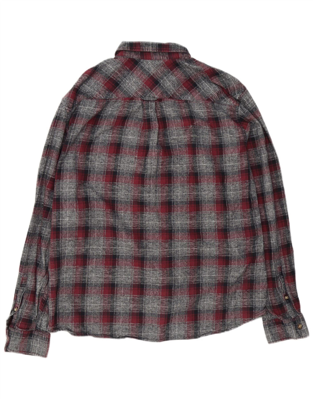 Marks & Spencer Herren-Flanellhemd mit maßgeschneiderter Passform, XL, grau kariert, Baumwolle