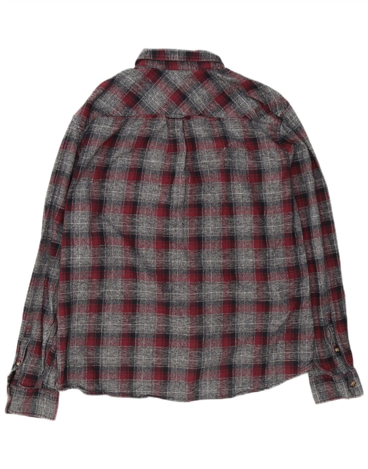 Marks & Spencer Herren-Flanellhemd mit maßgeschneiderter Passform, XL, grau kariert, Baumwolle