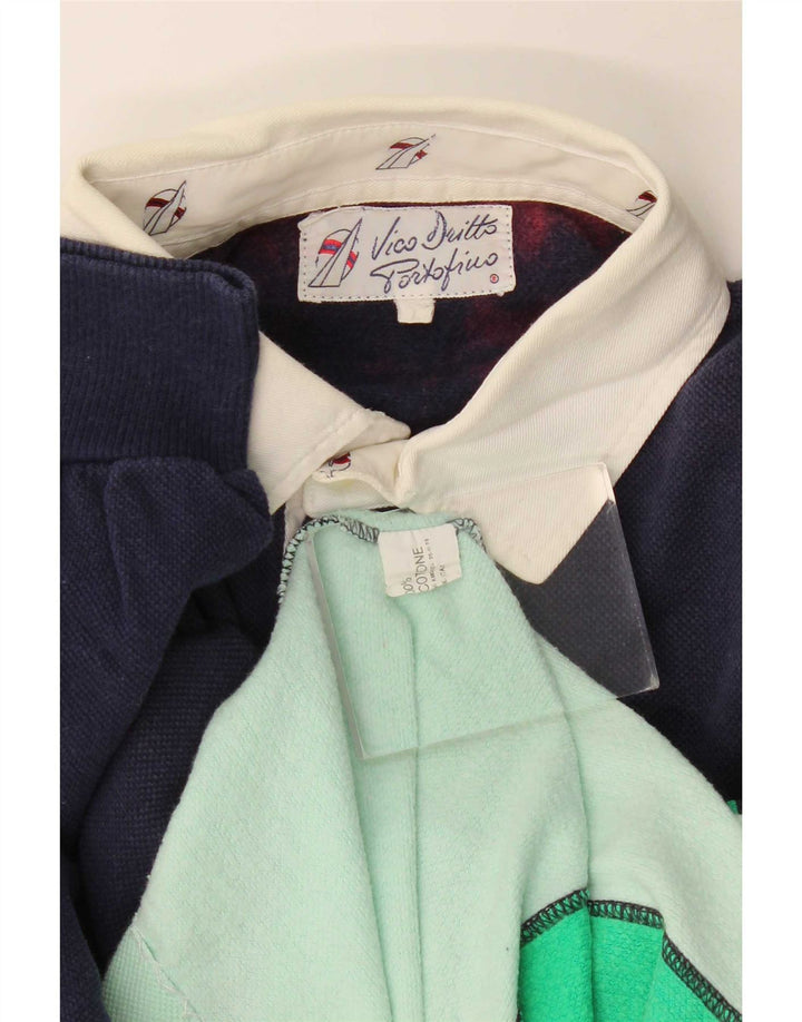 Vintage Herren-Sweatshirt mit Rollkragen, groß, mehrfarbig, Farbblock