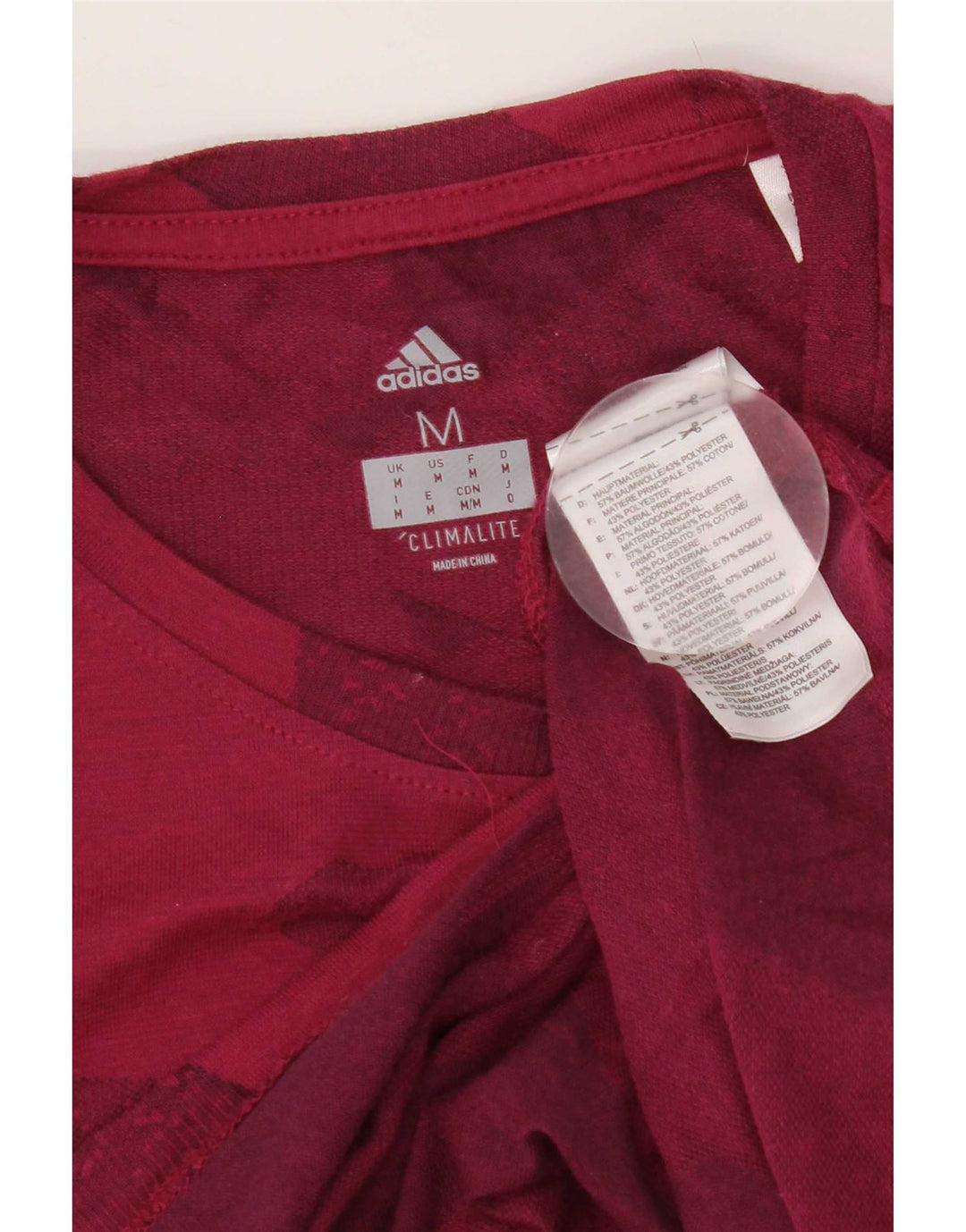Adidas Herren Climalite Graphic T-Shirt Top Medium Burgund Geometrisch