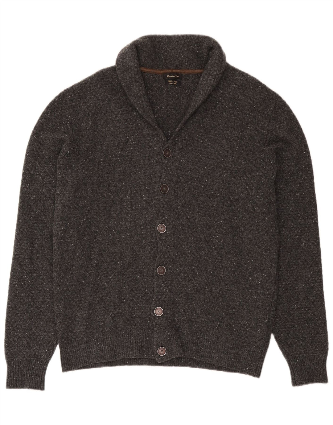 Massimo Dutti Herren-Strickjacke, große graue Wolle