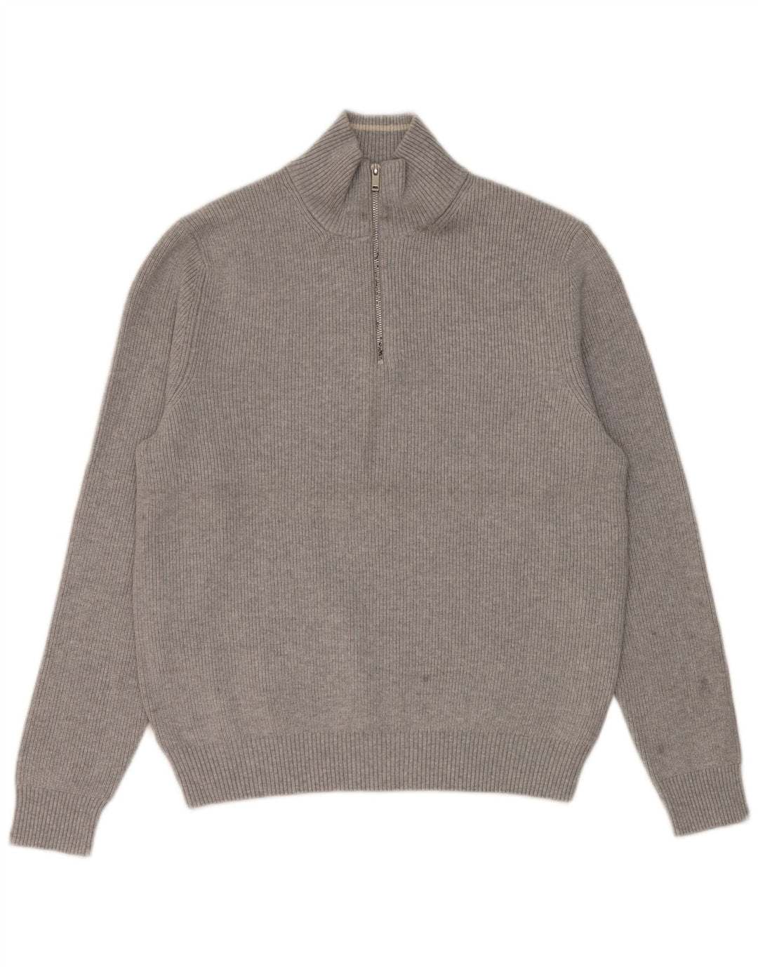 Marks & Spencer Herren-Pullover mit normaler Passform und Reißverschluss, Größe L, Grau