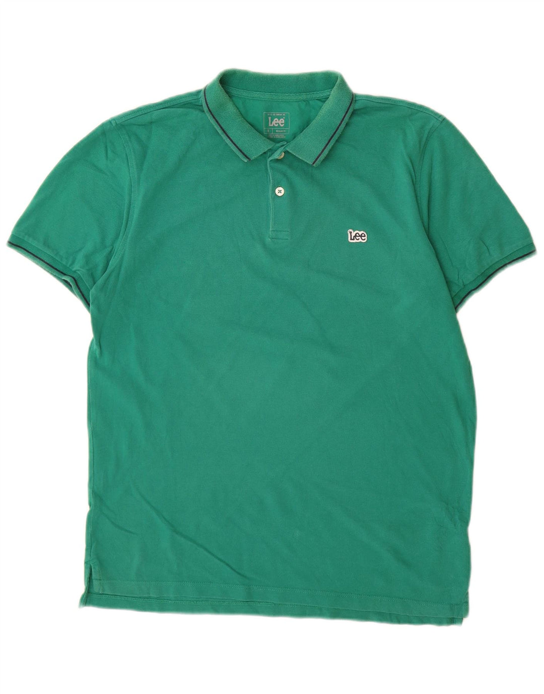 Lee Herren-Poloshirt mit normaler Passform, mittelgrüne Baumwolle