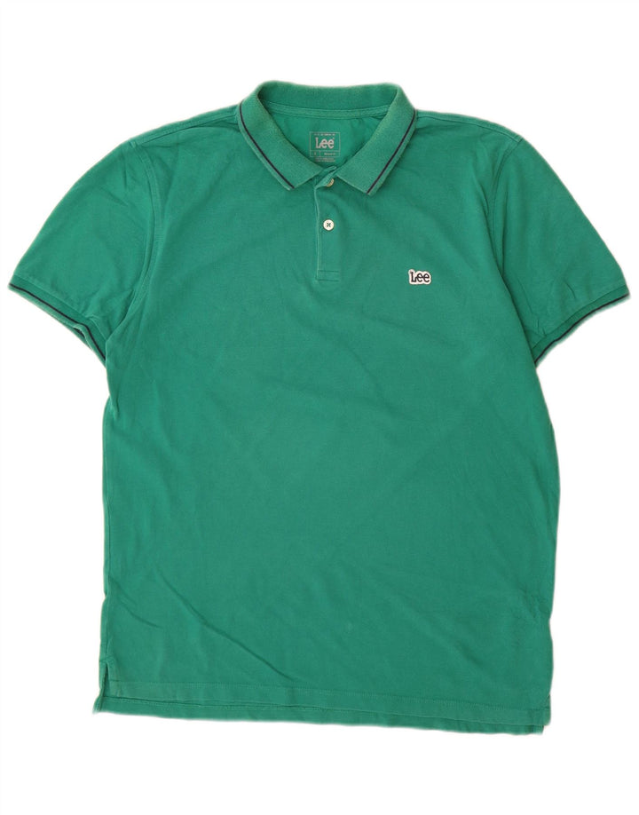Lee Herren-Poloshirt mit normaler Passform, mittelgrüne Baumwolle