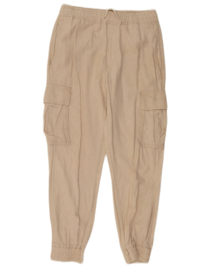 Zara Damen Crop Jogger Cargohose Small W30 L25 Off White