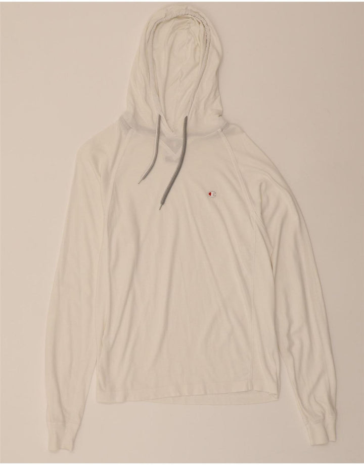 CHAMPION Mens Hoodie Jumper Small White Cotton Vintage Champion and Second-Hand Champion from Messina Hembry 