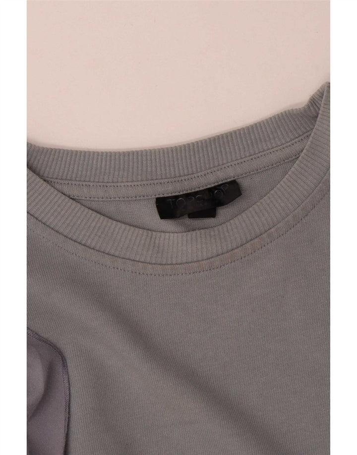 Topshop Damen-Sweatshirt-Pullover, Gr. 8, Größe S, Grau, Baumwolle