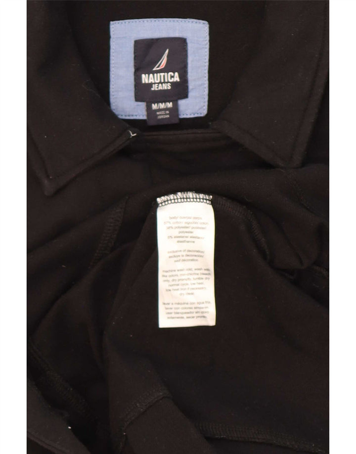 Zweireihiger Damenmantel von Nautica, UK 14, mittelschwarz, Baumwolle