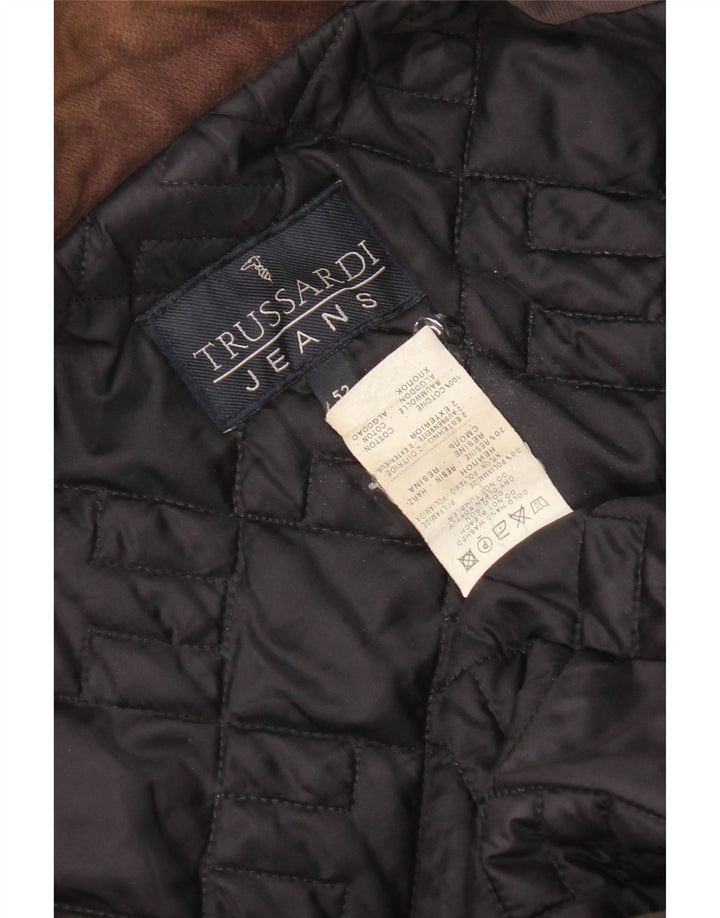 Trussardi Jeans Damen Parka Jacke IT 52 2XL Grau Polyamid
