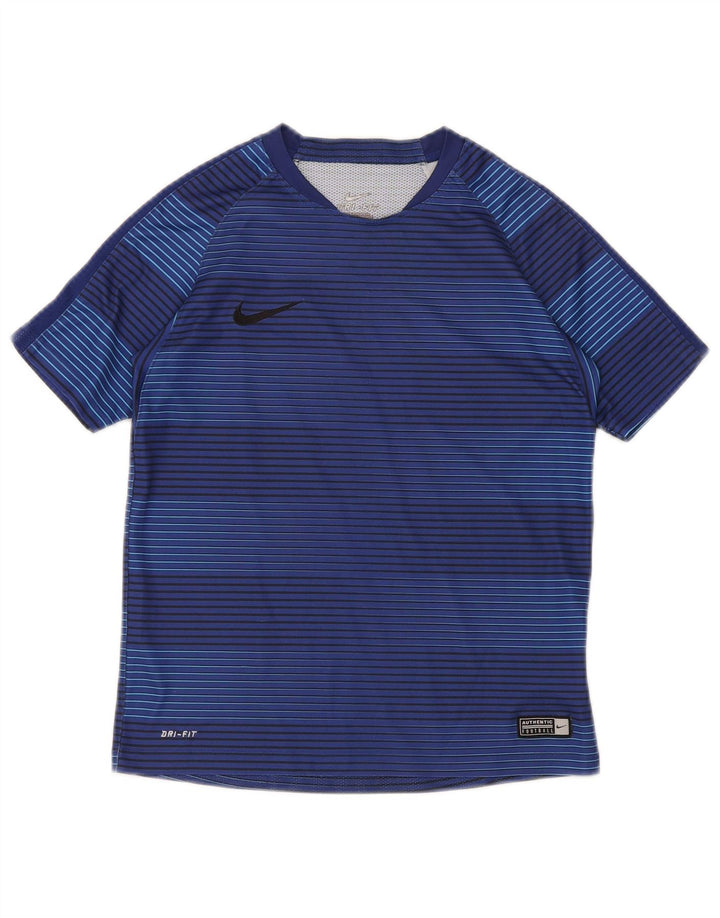 Nike Dri Fit T-Shirt-Oberteil für Jungen, 10–11 Jahre, mittelblau gestreift, Polyester