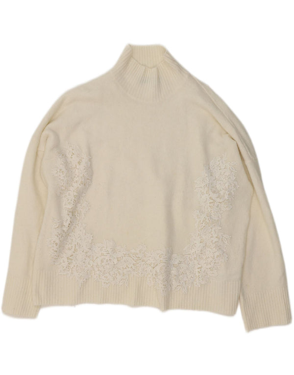 Marks & Spencer Rollkragenpullover für Damen, Gr. 18, XL, Beige, Blumenmuster