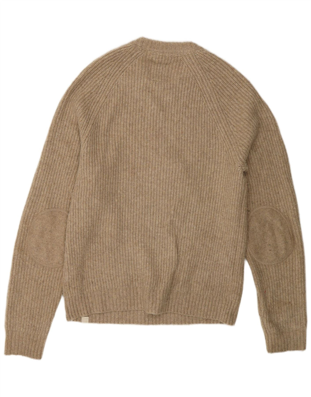 Fat Face Herren-Pullover mit Rundhalsausschnitt, mittelbeigefarbenes Acryl
