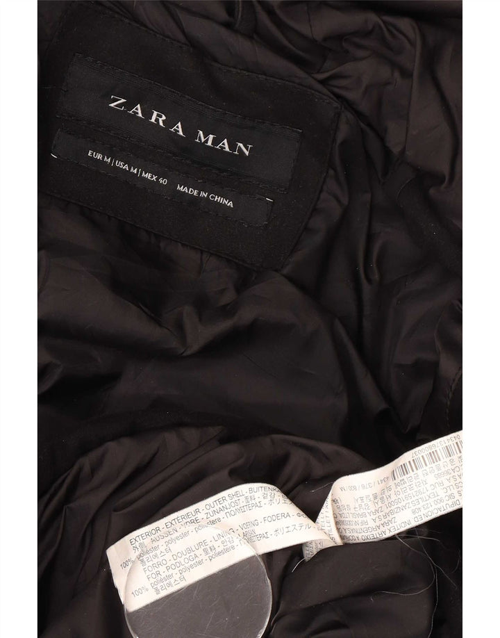 Zara Herren-Jacke mit Kapuze, gepolstert, UK 38, Mittelschwarz, Polyester