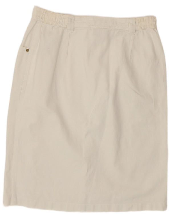 Lucia Damen Jeansrock UK 16 Large W32 Weiße Baumwolle