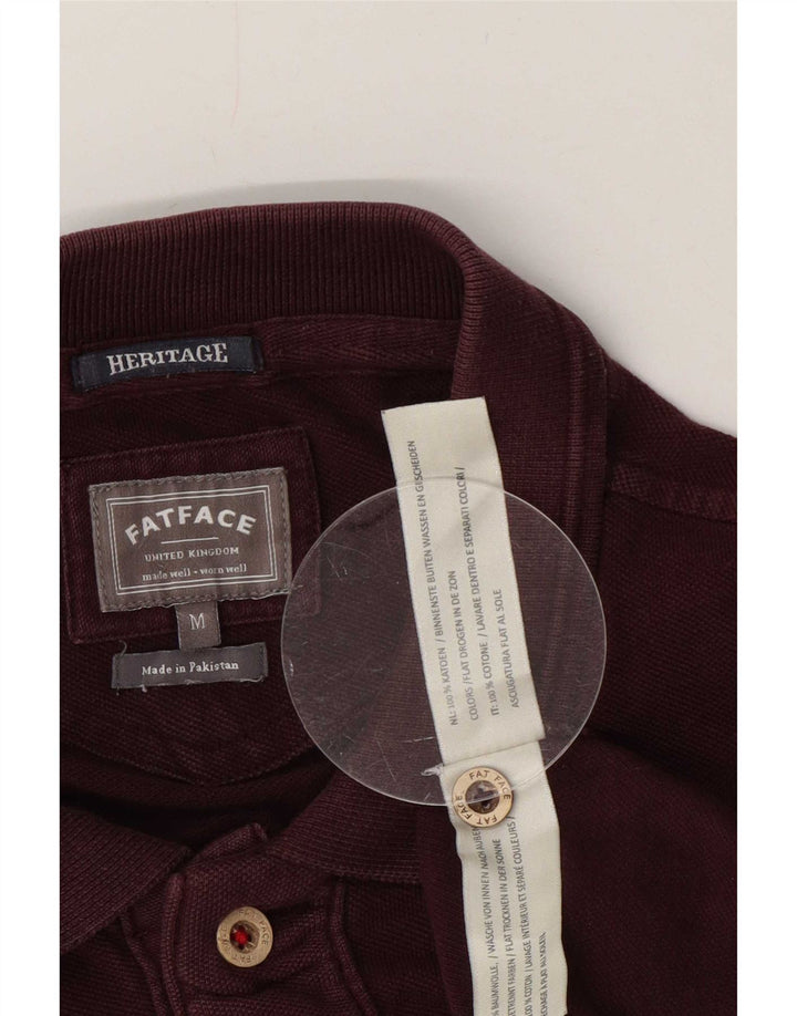 Fat Face Herren-Poloshirt, mittelgroß, burgunderrote Baumwolle