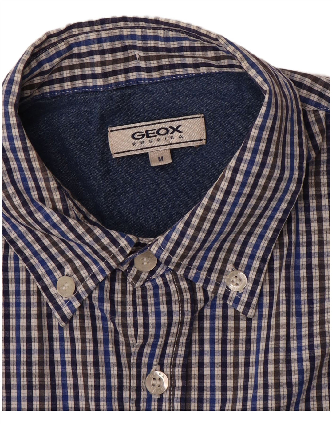 Geox Herren Respira Hemd Mittelblau Gingham