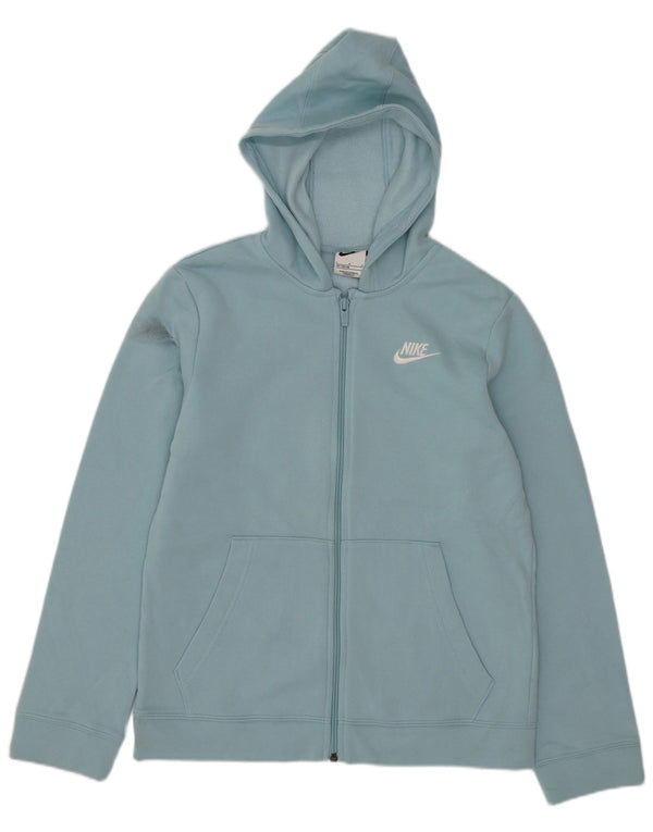 Nike Jungen-Kapuzenpullover mit Reißverschluss, 12–13 Jahre, groß, türkisfarbene Baumwolle