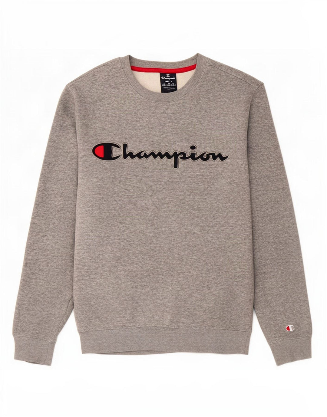 Champion Herren-Sweatshirt mit Grafik, Größe S, grau gefleckte Baumwolle
