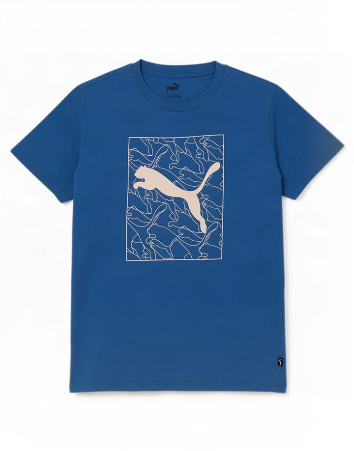 Puma Herren T-Shirt mit Grafik, Größe S, Blau