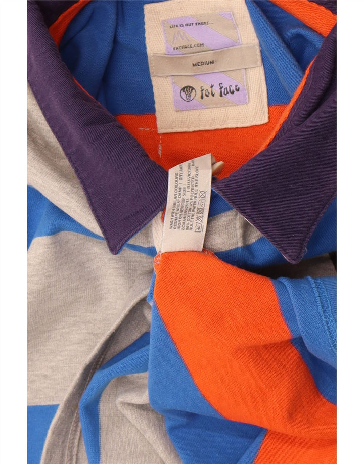 FAT FACE Herren-Rugby-Poloshirt mit Grafik, mittelgraue Colourblock-Baumwolle