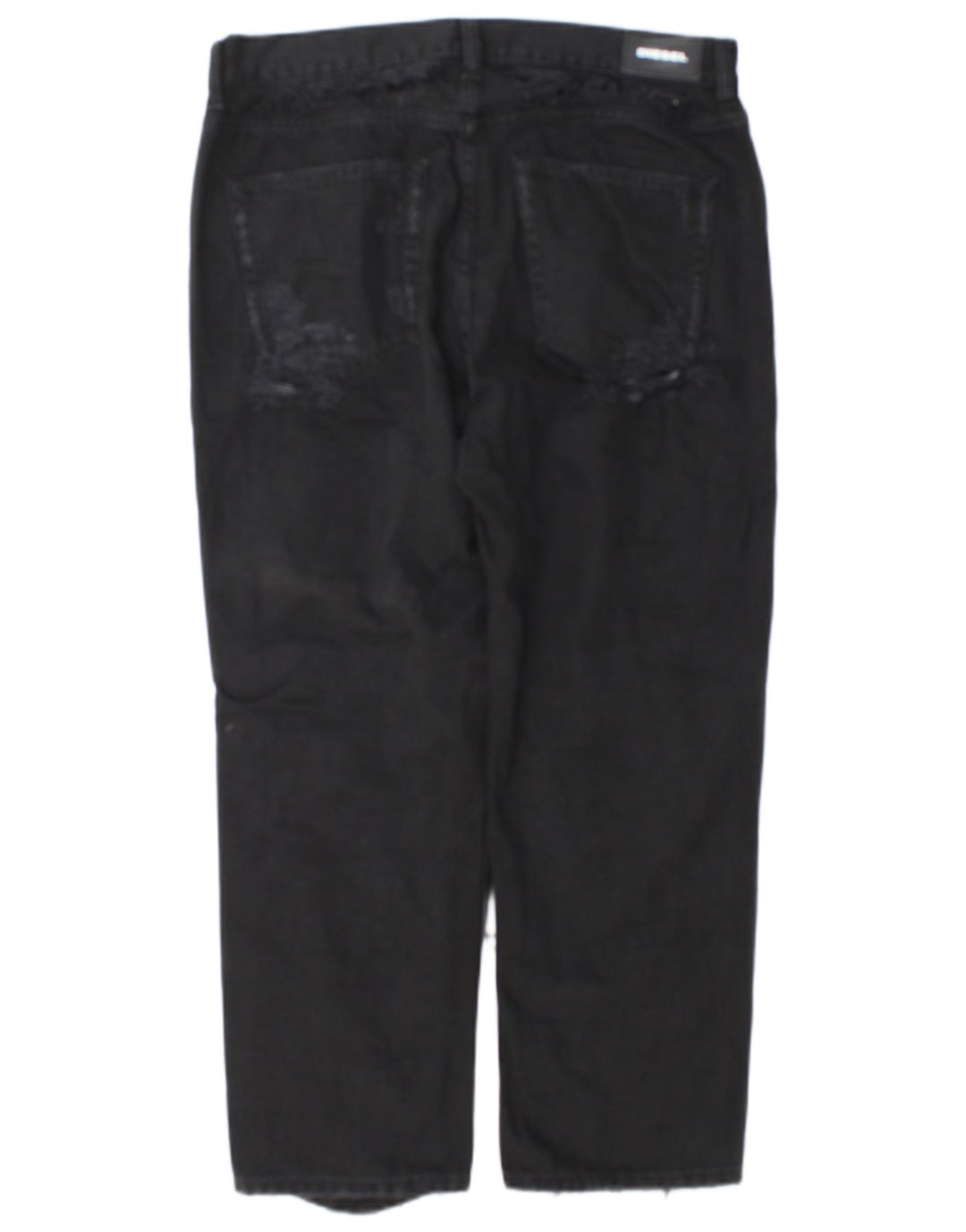 Diesel Damen Aryel Distressed Regular Straight Jeans W29 L25 Schwarz Klassisch