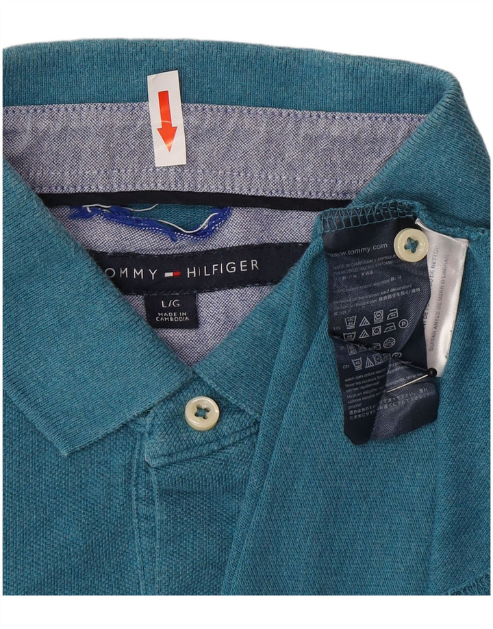 Tommy Hilfiger Herren-Poloshirt, große blaue Baumwolle