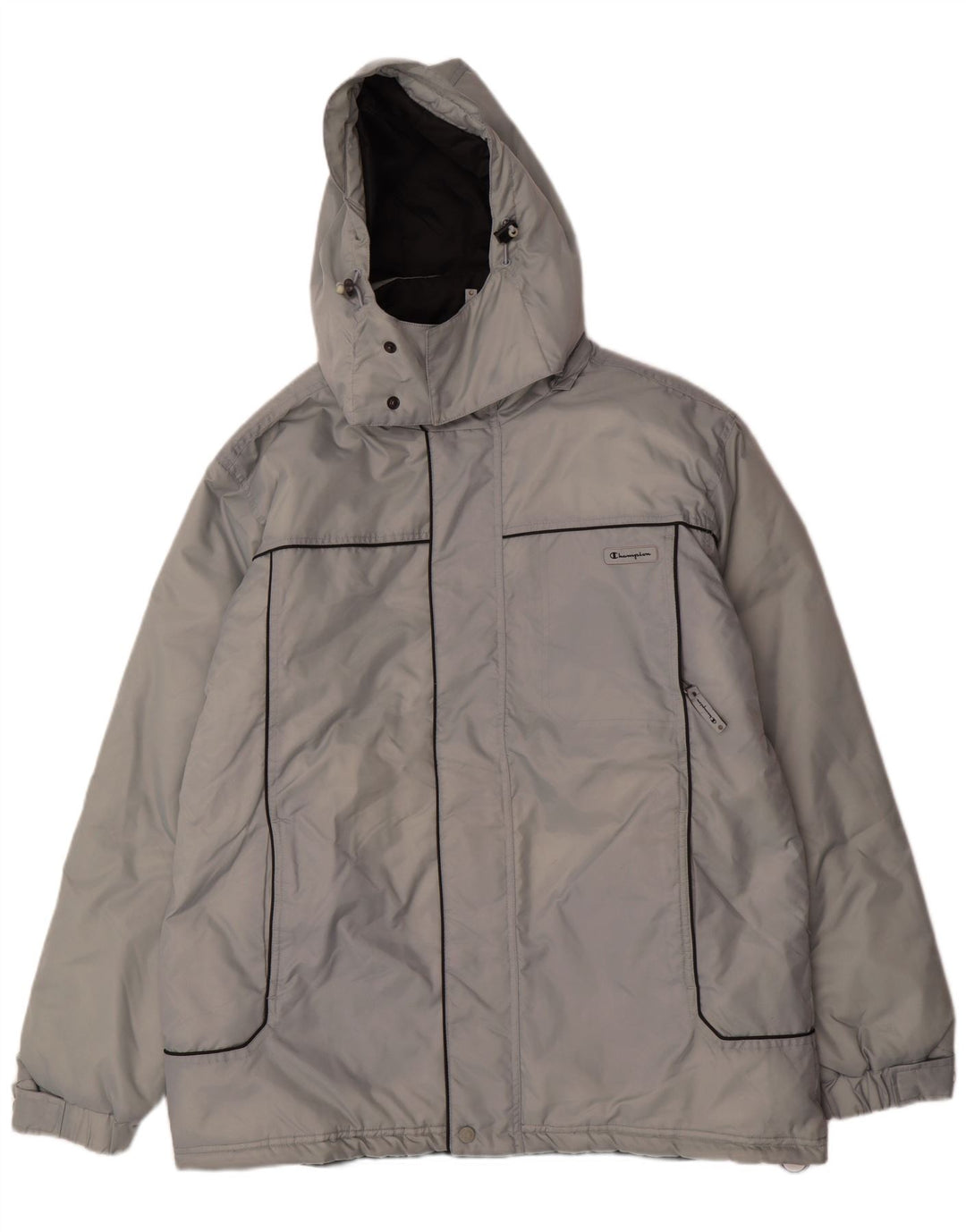 CHAMPION Wattierte Herrenjacke mit Kapuze, UK 42 XL, Blau, Polyamid