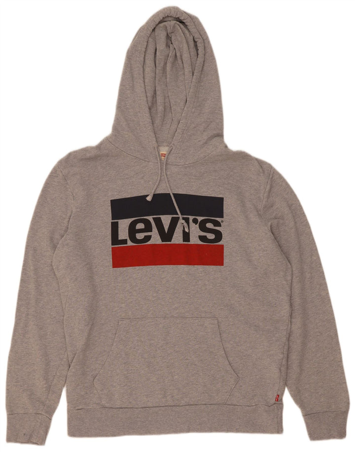 Levi's Herren-Kapuzenpullover mit Grafik, mittelgraue Baumwolle